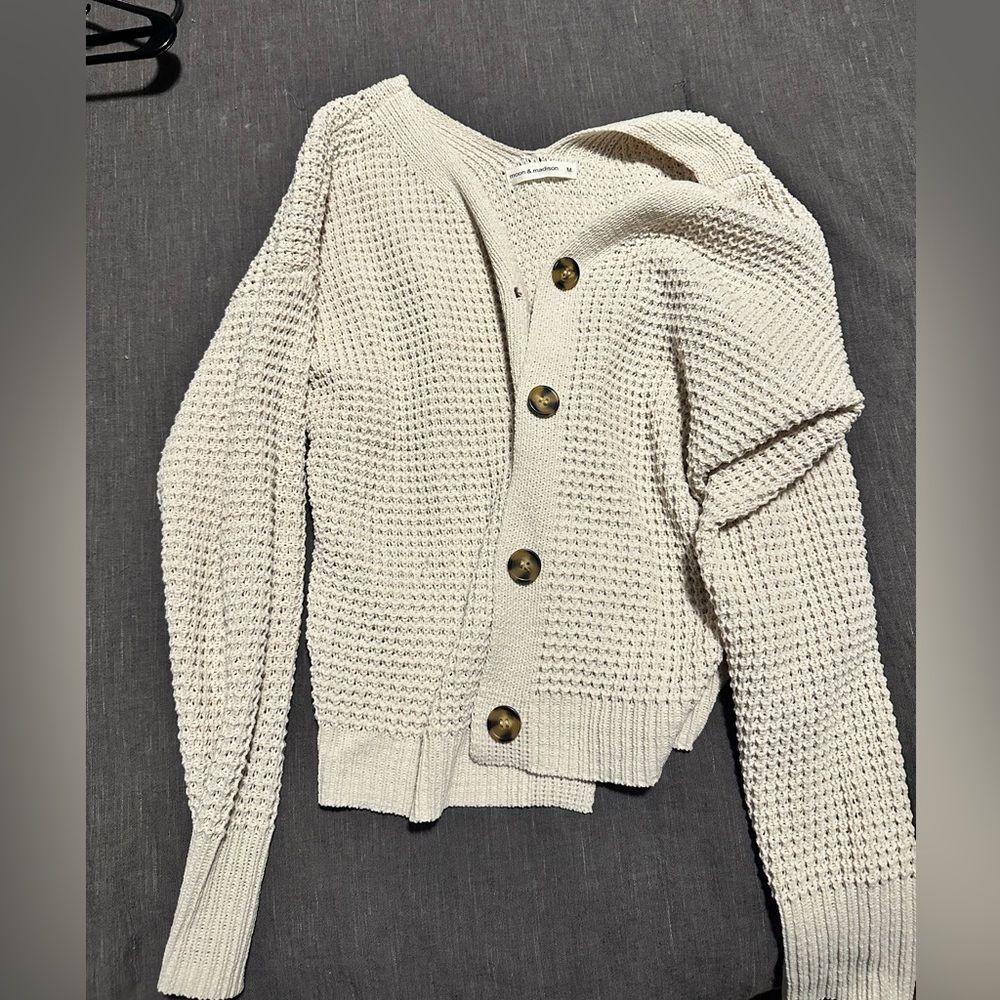 Cream Button Up Sweater
